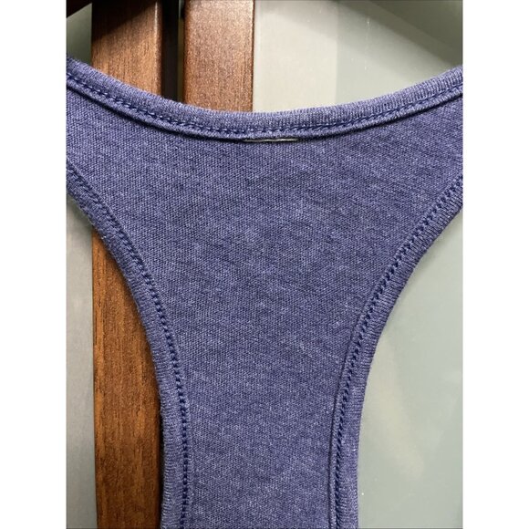 Under Armour Racerback Tank Womens Medium Blue Gray USA Flag Logo Cotton Blend - Picture 4 of 4
